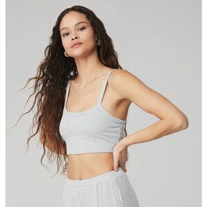 Alo Yoga Ribbed Crop Whisper Bra Tank - size medium